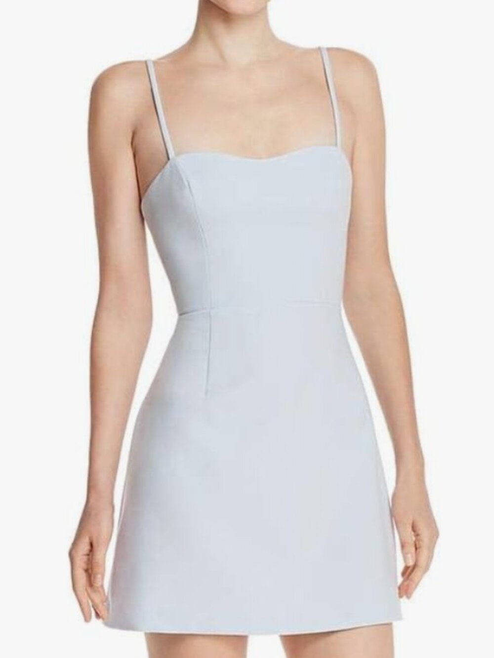 French Connection Whisper Sweetheart Spaghetti Strap Mini Dress, Blue - US 8